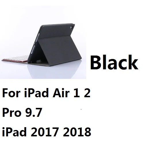 For iPad 9.7 Black Ультратонкий умный чехол с подсветкой, чехол с клавиатурой и Bluetooth, чехол с карандашом для нового iPad 9,7 дюймов Air 12 Pro 9,7 10,5 - Цвет: For iPad 9.7 Black