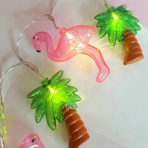 AA батарея тропический плод кокос дерево Пальма Фламинго светодиодный свет для