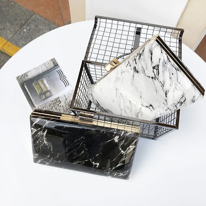 Женский мраморный вечерний клатч сумочки кошелек сумки через плечо уличная