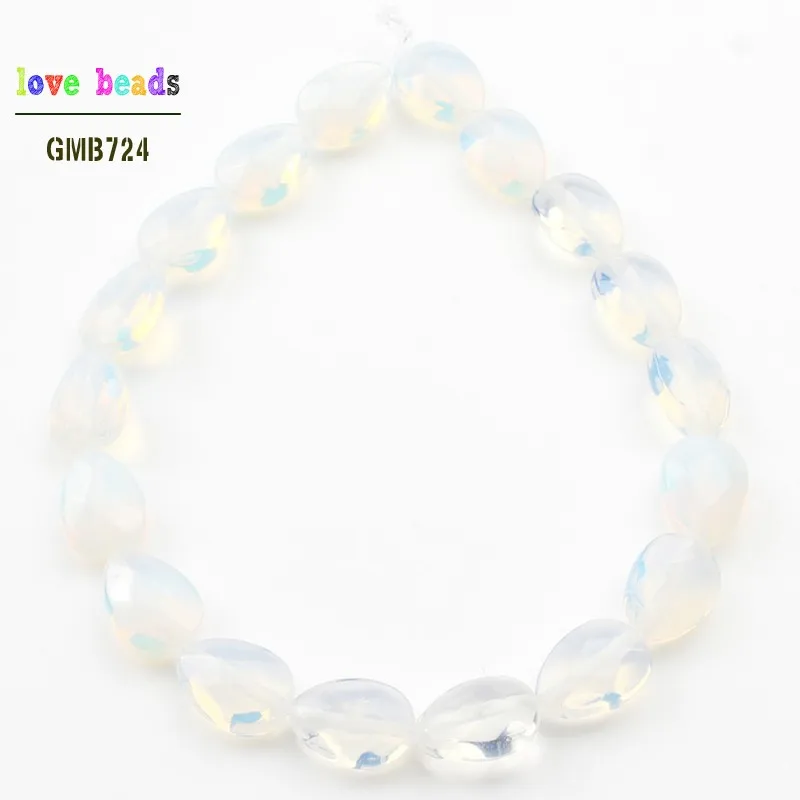 white opal Натуральные граненые капли воды черные Агаты песчаник камень бусины 8*11 мм для изготовления ювелирных изделий 18 шт Бусины - Цвет: white opal