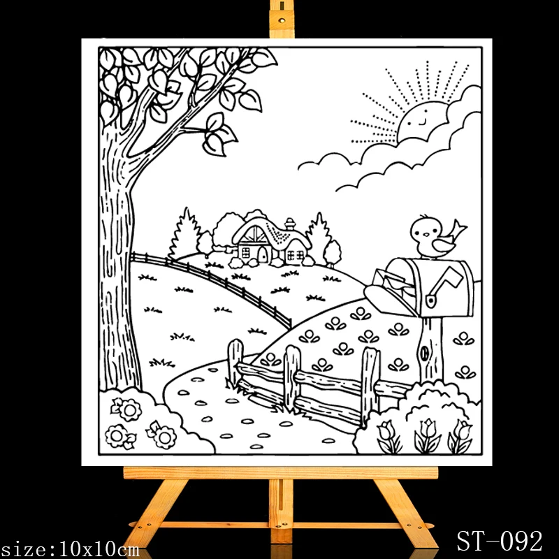 Прозрачные штампы AZSG с деревенским ландшафтом для рукоделия скрапбукинга