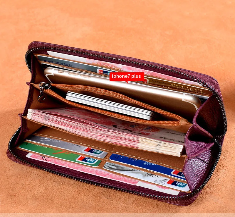 Женский кошелек из натуральной кожи женский длинный клатч Rfid роскошный бренд