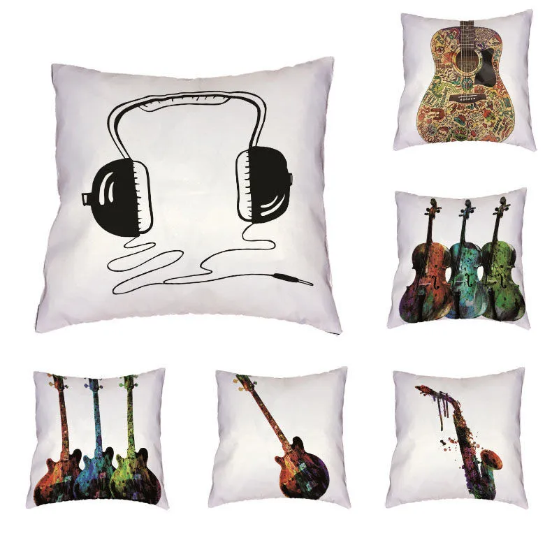 Красочная наволочка из полиэстера персиковая кожа индивидуальная гитара