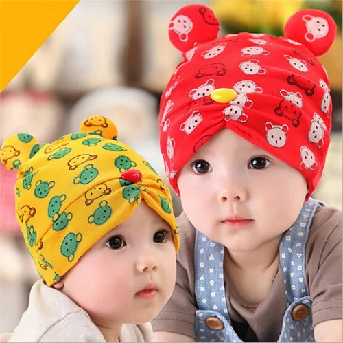 Младенцы шляпа 0 - 12 M комикс животное медведь прекрасный мягкий новорожденный