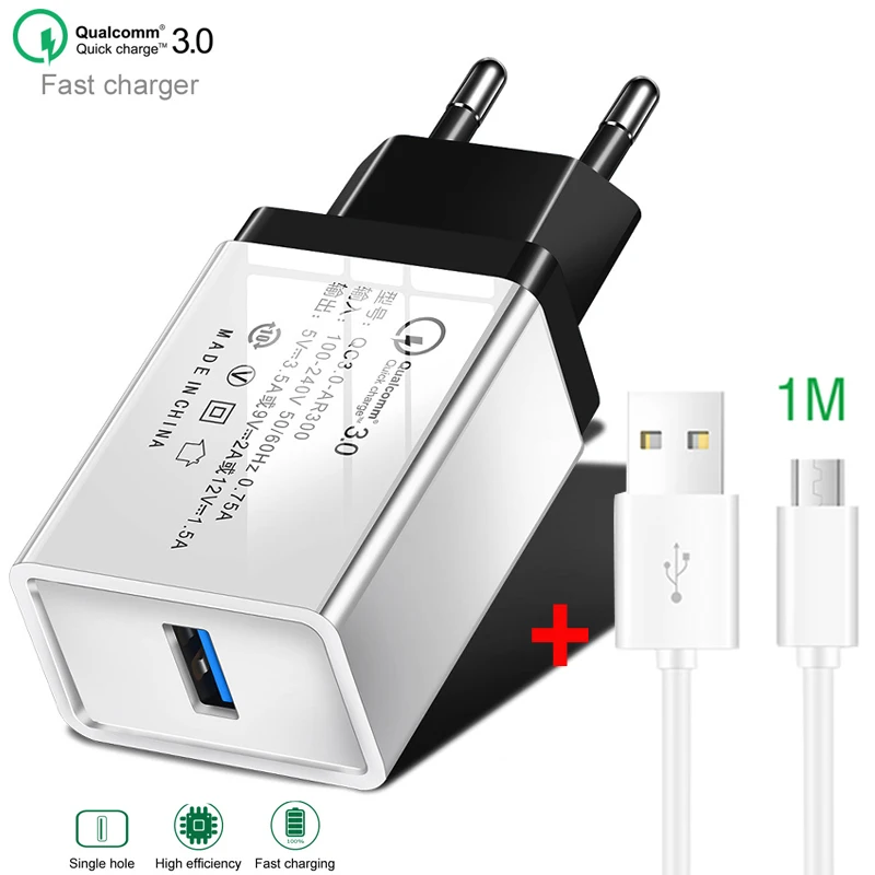 EU/US USB QC3.0 быстрое зарядное устройство 5V 3A дорожные настенные зарядные устройства