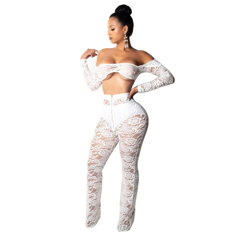 Сексуальный комплект из 2 предметов женские Кружевные Прозрачные топы с