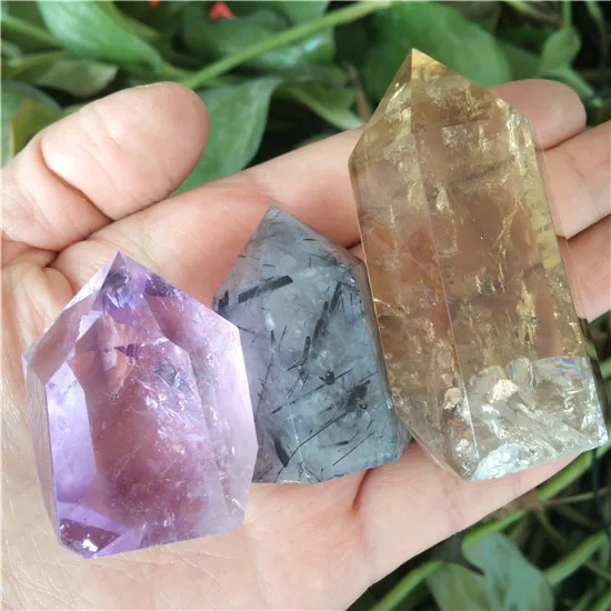 Аметист Турмалин цитрин призрак кристалл камни Кристаллы Wicca Cristal Pierre Naturelle украшения дома аксессуары Geode подарок