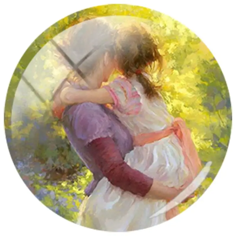 MM215 TAFREE Винтаж мать и ребенок дети искусства Paiting 25 мм круглый стеклянный кабошон купол DIY Камея Подвеска Настройки ювелирных изделий - Цвет: MM215