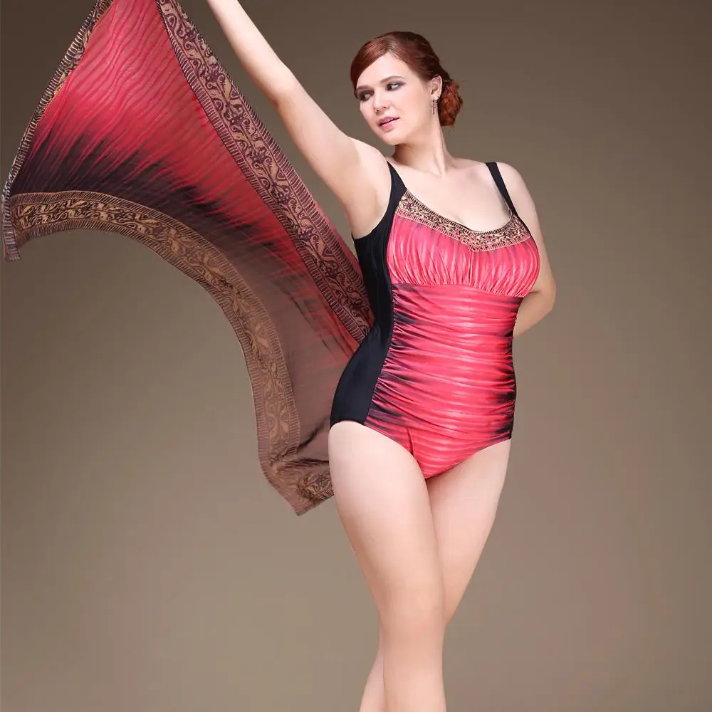 Женский винтажный купальник PERONA пляжный облегающий большого размера с завязками