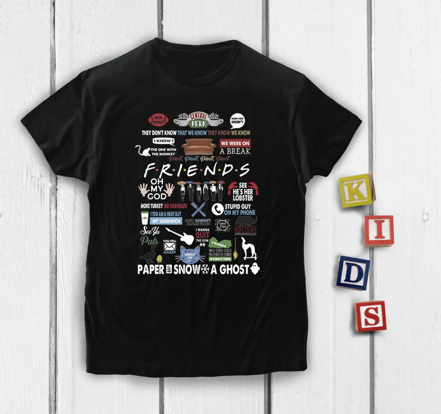 Детская футболка с изображением друзей ТВ шоу детская одежда унисекс цитатами