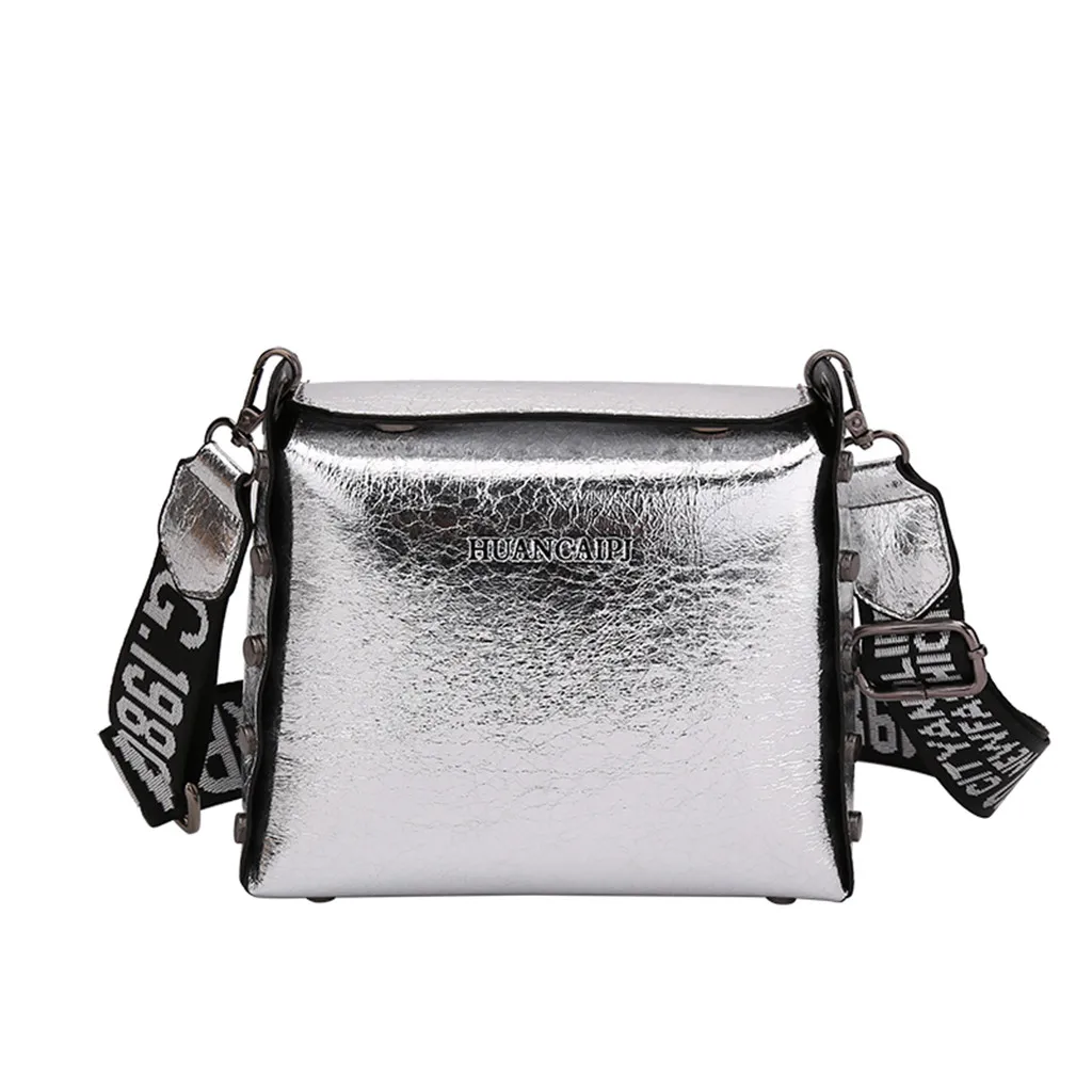 Женская переносная сумка-мессенджер на одно плечо из лакированной кожи яркая