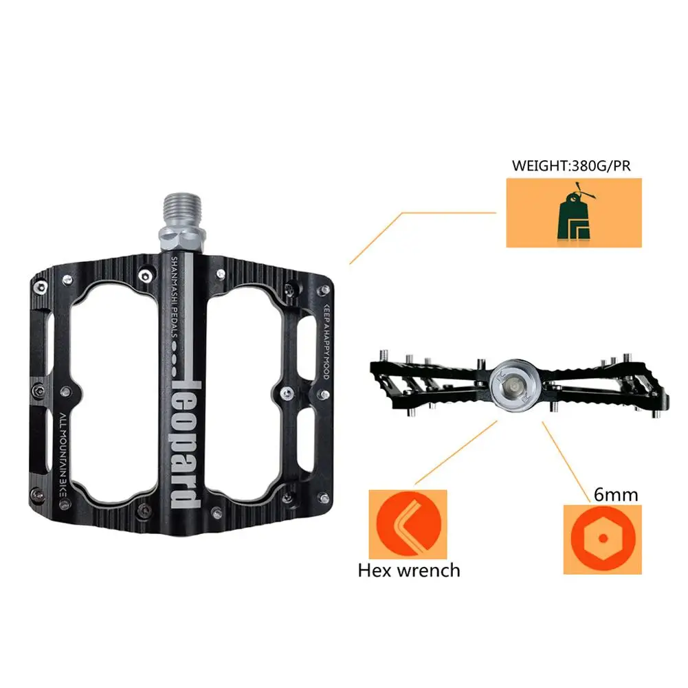 Алюминиевый CNC плоский горный велосипедный Подшипник педали MTB большой удобный велосипед педаль с противоскользящими гвоздями