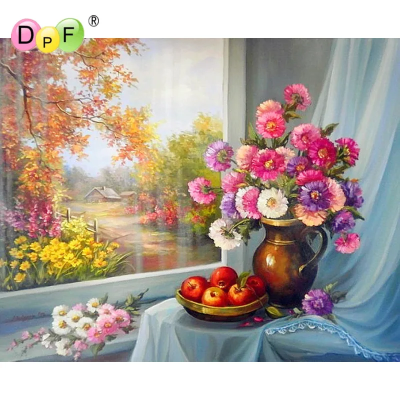 

New arrive 5d diamond painting cross stitch Flower scenery Rhinestones Square full mosaic Diamond embroidery home decor pictures
