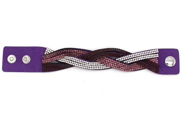 Многослойные плетеные браслеты, Хрустальный тканый браслет, многоцветный плетеный кожаный браслет и браслет