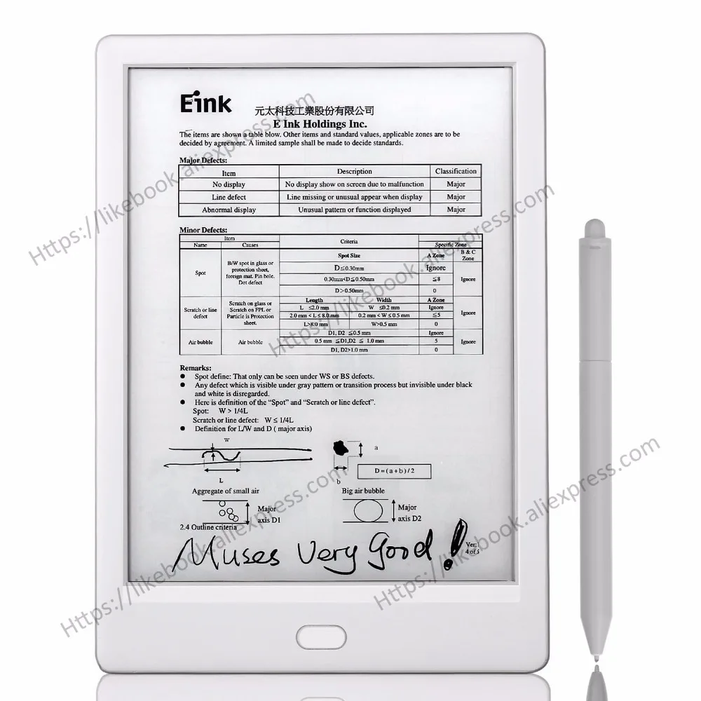 2019 New Arrival Ebook Reader 7.8 inch likebook Muses Android 6. 0 frontlight Octa core 2GB RAM with handwriting feature |