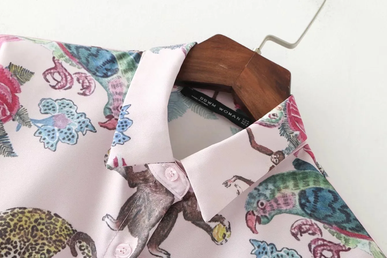 Voguein новые женские в винтажном стиле с длинным рукавом Цветочный Животные Птица