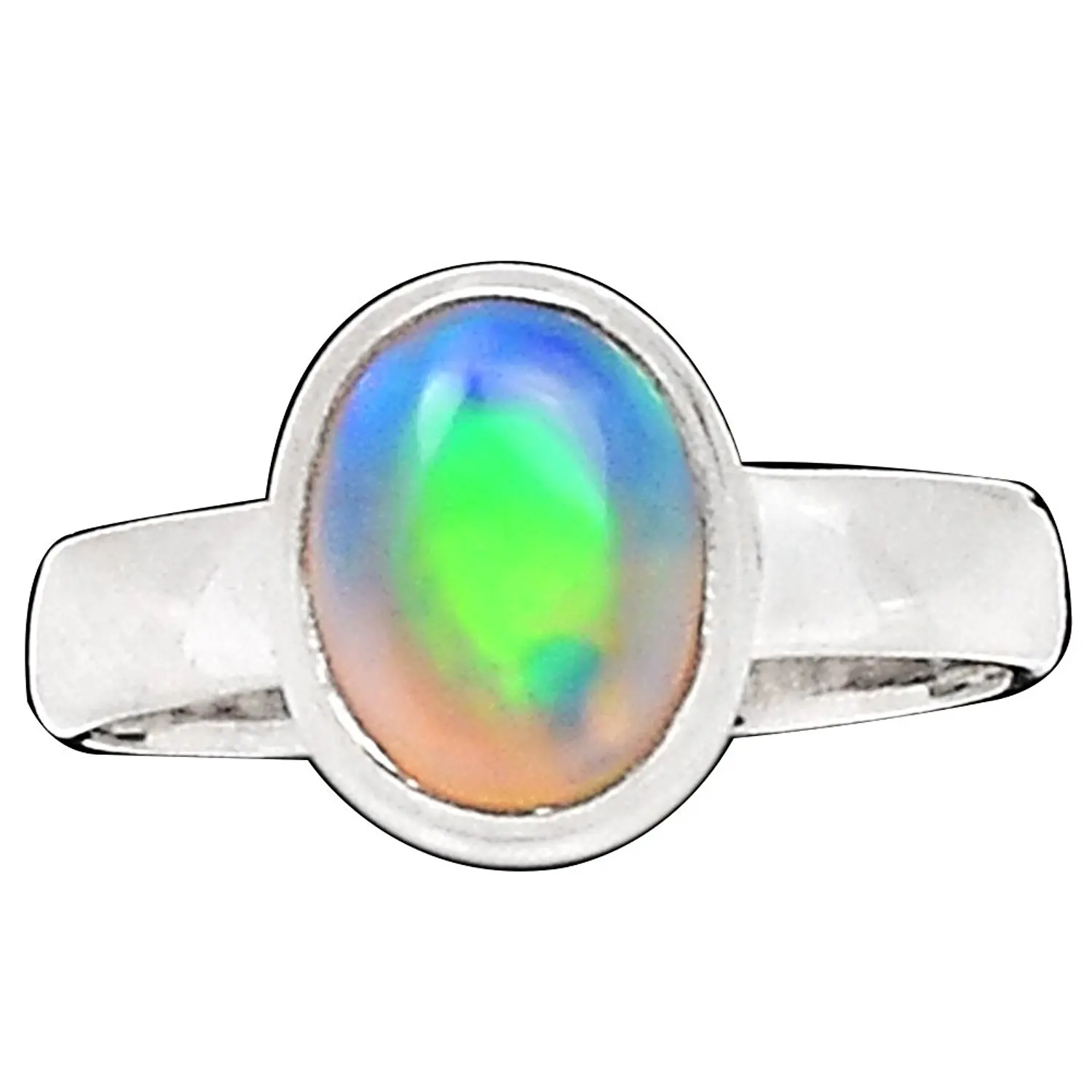 Lovegem Подлинная ETHOPIAN опал кольцо 925 пробы серебро, Размер: 5,5, AR3286