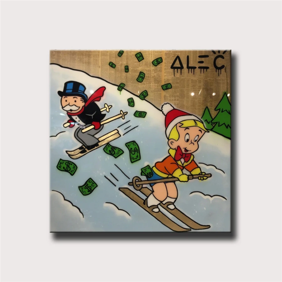 Alec Monopolys горные Sking HD настенные художественные холст с печатью постера живопись