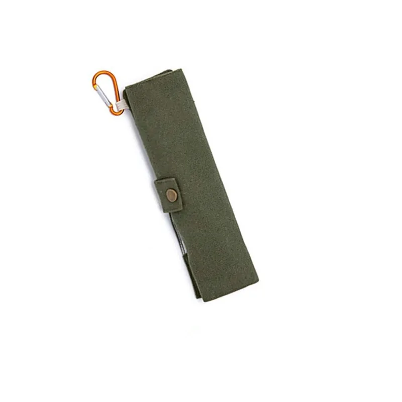 Army Green Портативный экологичный набор столовых приборов 7 шт. бамбуковый набор столовых приборов нож вилка ложка многоразовые трубочки палочки для еды бамбуковая посуда для путешествий - Цвет: Army Green