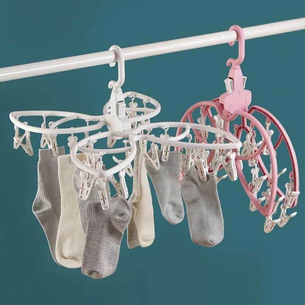 Выдвижная сушилка для носков ролик экономит пространство зажимы белья вешалка