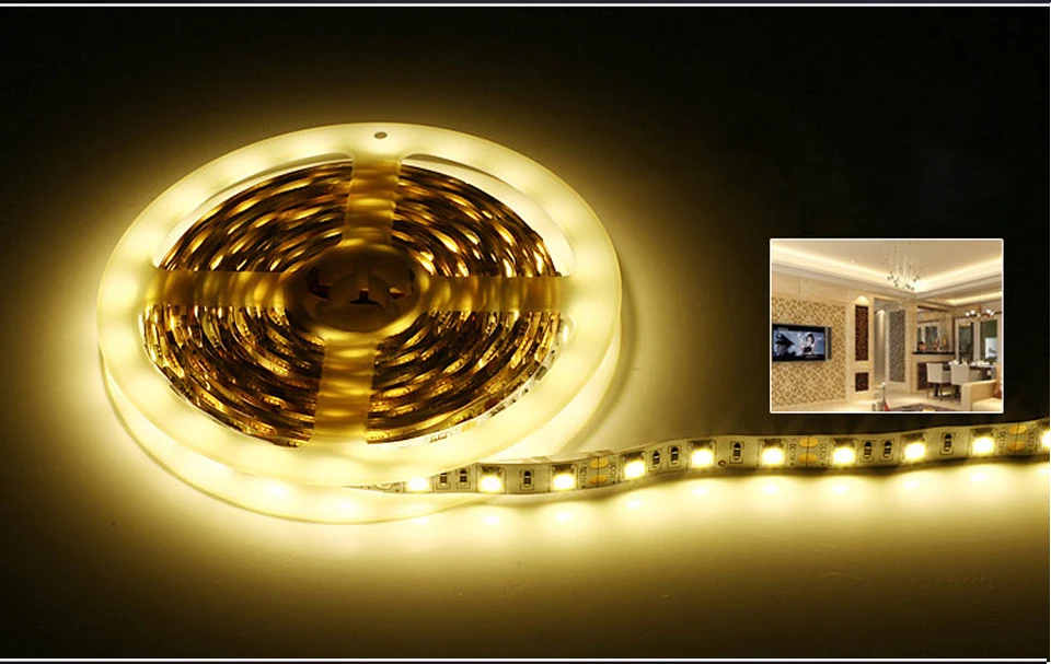 RGB Светодиодная лента DC 12 В светодиодный светильник 5050 5630 3528 3014SMD 5 м/лот высокая яркость Fita неоновая лента светодиодный светодиод