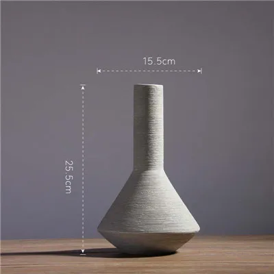 Gray (Large) Классическая Серая керамика ваза Китайский Искусство и ремесла Декор контрактный фарфоровый цветочный горшок настольные аксессуары подарок украшение для дома - Цвет: Gray (Large)