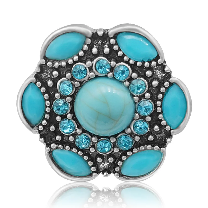 Новые красочные металлические пуговицы Стразы с цветами 20 мм для рукоделия 18