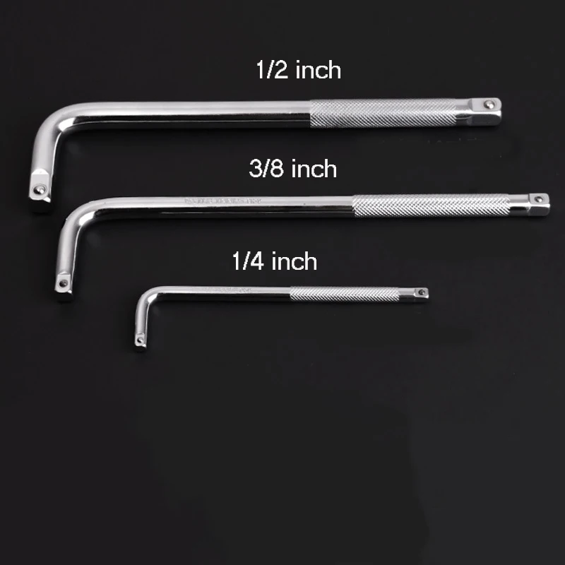 3pcs set 1/" 3/8" 1/" Привод L Тип изогнутый удлинитель ключа соединительная планка для трещотки водителя инструмент для ремонта авто изогнутый удлинитель - Цвет: 3pcs set