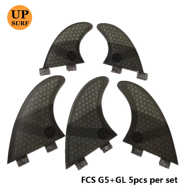 Black 5pcs Fcs quad G5+ GL для серфинга tabla de surf тяги для серфинга сотовые из стекловолокна quilla surf fcs ailerons - Цвет: Black 5pcs
