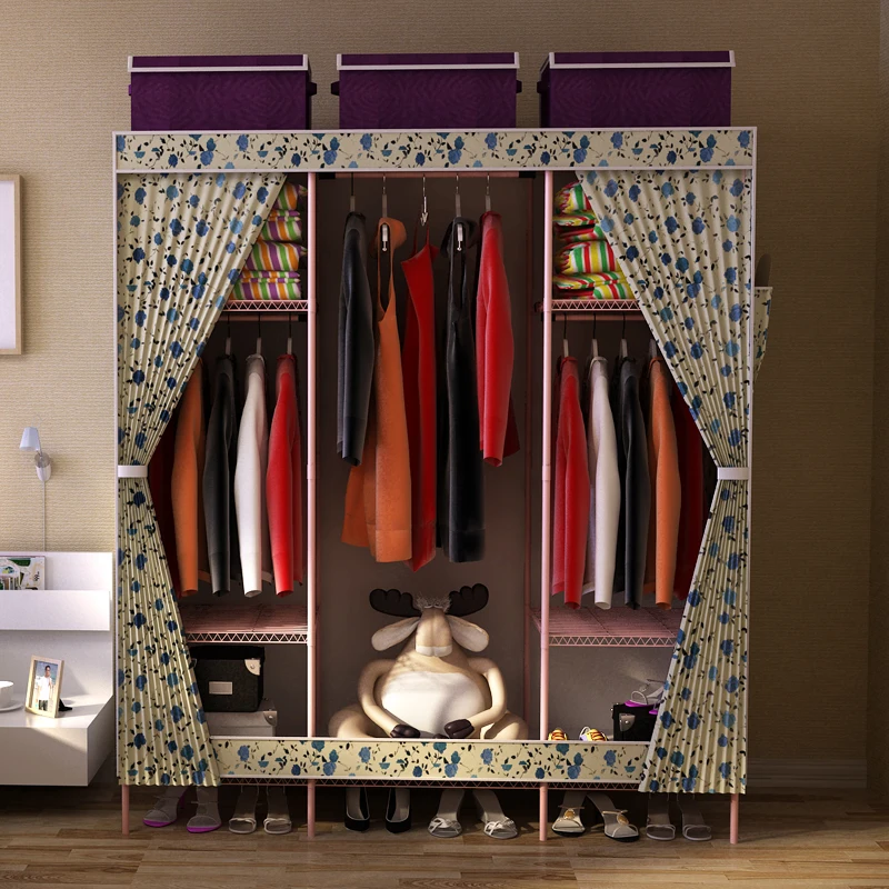 Cabinet product family oxford simple wardrobe door curtain mesh shelving structure of large capacity | Мебель