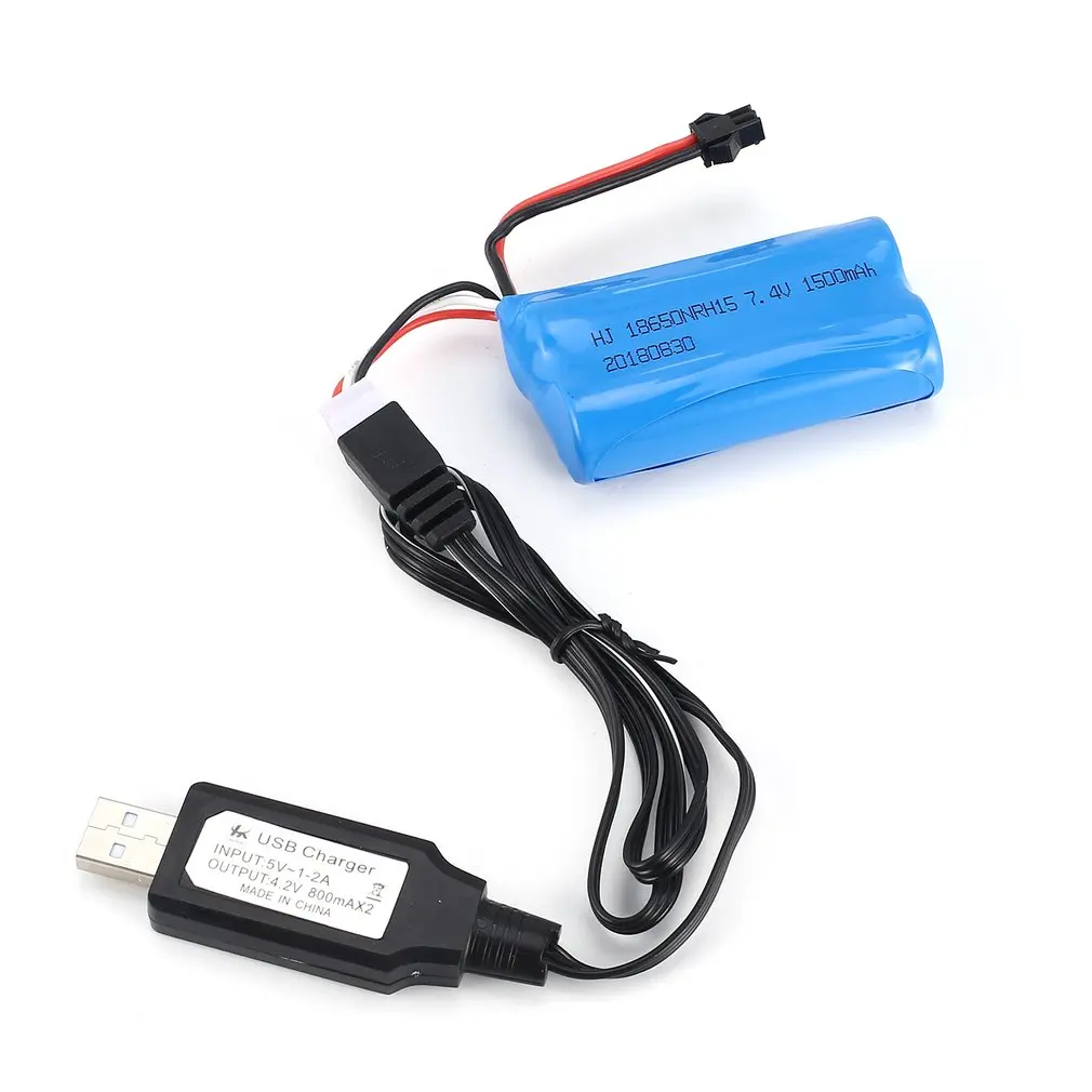 7 4 V 1500 мАч штекер SM Перезаряжаемые Li Ion Батарея с USB Зарядное устройство для RC