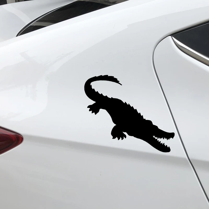 YJZT 15.8CM*11.5CM Ferocious Crocodile Car Stickers Decor Body Of Vinyl Decal Black/Silver C4-1484 | Автомобили и мотоциклы