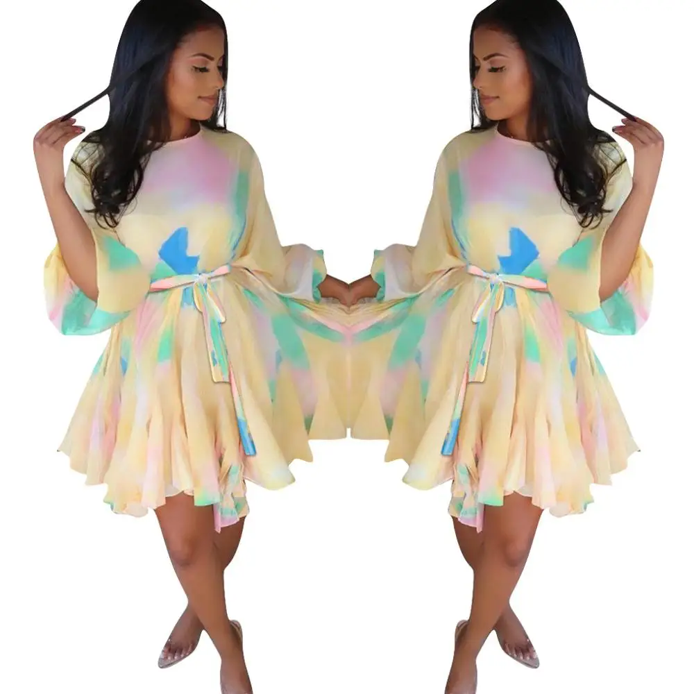 Летнее милое Бандажное шифоновое Плиссированное вечернее короткое платье с