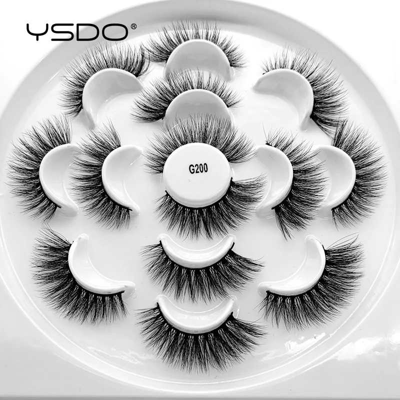 G200 YSDO 7 пар 3d норковые ресницы натуральные накладные ресницы Накладные ресницы макияж норковые ресницы наращивание ресниц Объемные Ресницы cilios G2 - Цвет: G200