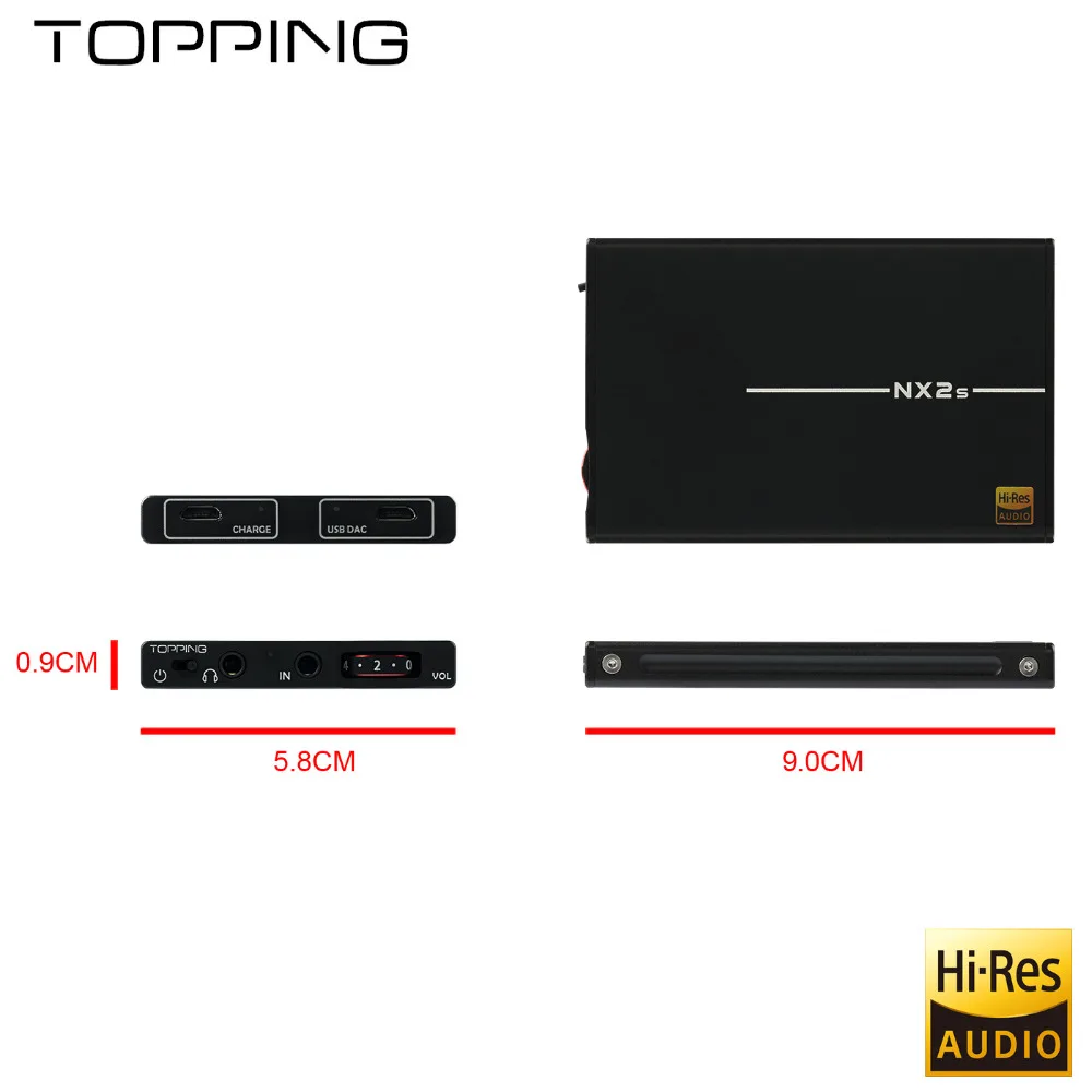 Topping NX2S ультра тонкий HIFI DAC портативный усилитель для наушников LMH6643+ OPA1652 9 мм ультра тонкий усилитель