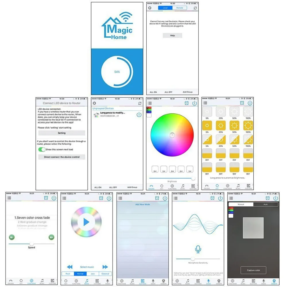 WI FI Беспроводной светодиодный Smart контроллер работает с Android и IOS Системы