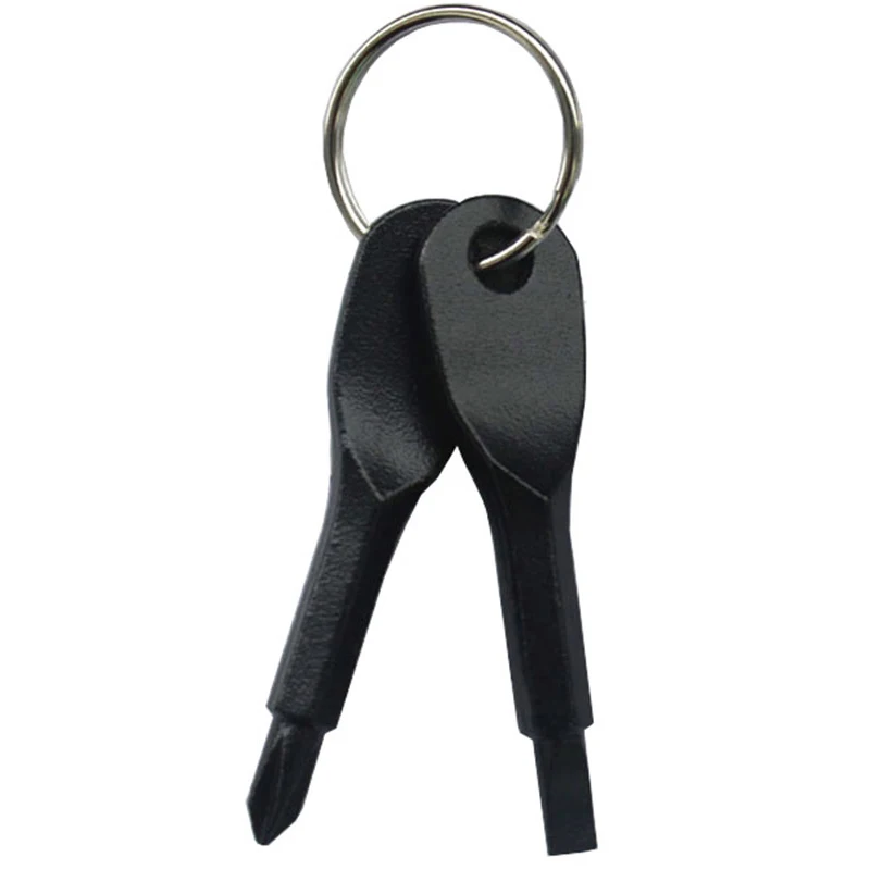 Новинка 2 шт. серебристо-Черный Идеальный Мультитул кольцо для ключей отвертка
