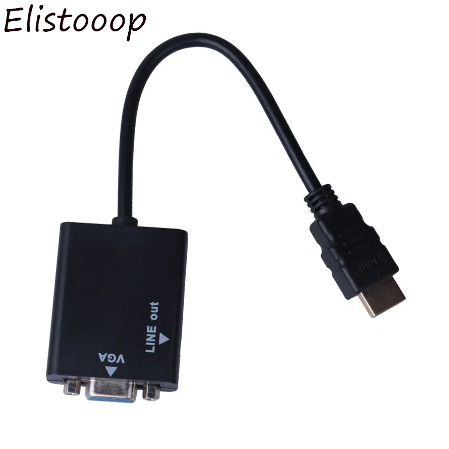 Elistooop 1080P HDMI штекер на VGA гнездо кабель видео конвертер адаптер HD преобразователь