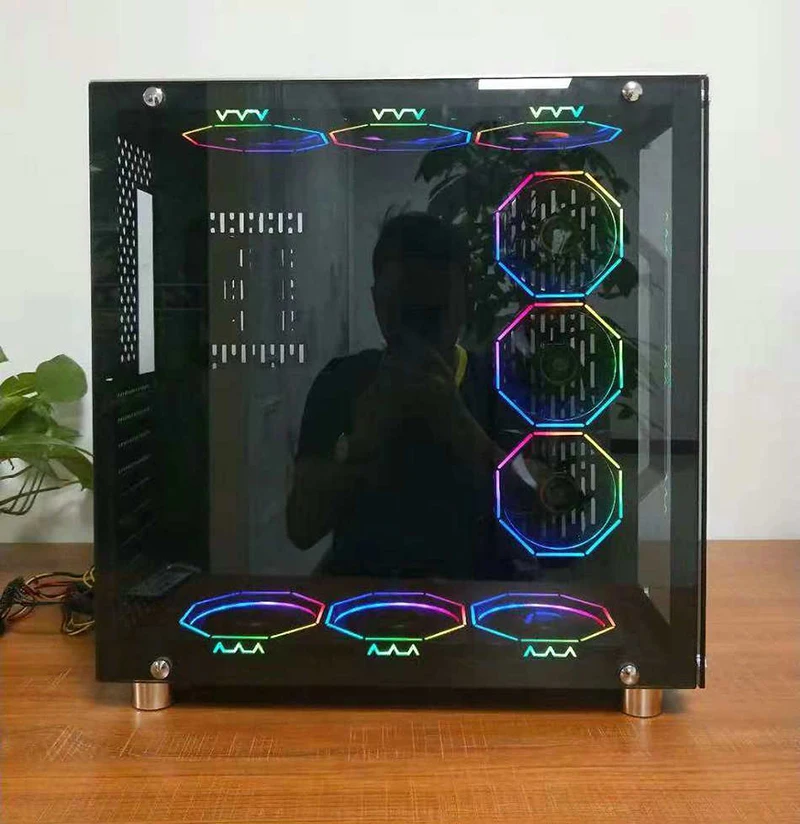 Цветной вентилятор RGB 120 мм светодиодный светящийся двойной аура корпус ПК бесшумный вентилятор с синхронизатором пульт дистанционного управления набор ЦП кулер вентилятор для компьютера