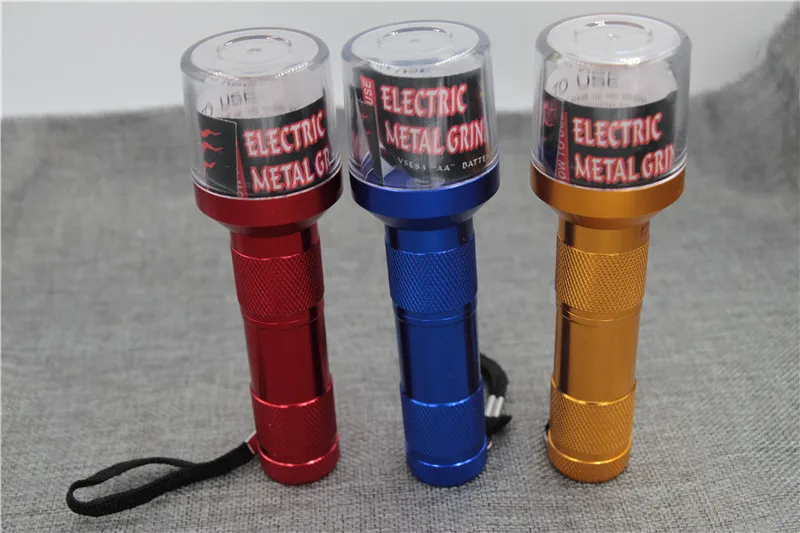 1pcs Electric Torch Shape Herb Tobacco Grinder Metal Smoking Grinding Crusher cigarette Pollen press hand muller Mill chopper | Дом и сад
