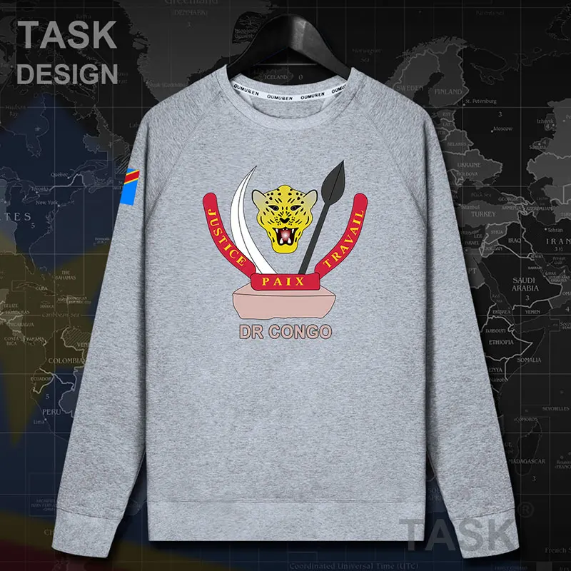 DR Congo COD DRC DROC Congo-Kinsha, мужская толстовка с капюшоном, пуловеры, толстовки, пальто, Мужская толстовка, уличная одежда, спортивный костюм 20 - Цвет: roundneck-gray
