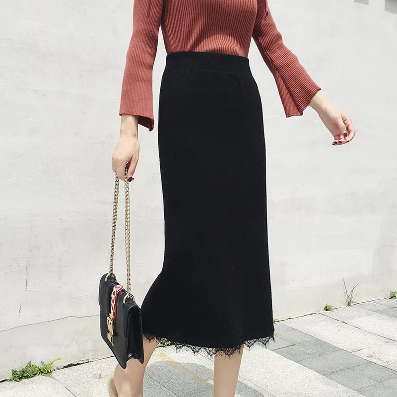 Шикарные женские юбки-карандаш весна осень зима элегантная Высокая талия