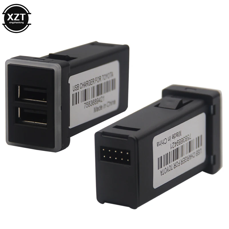 qc3 0 car charger dual usb ports phone quick charge pda dvr adapter plug play cable for toyota series cars free global shipping