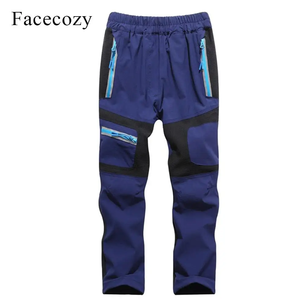 Facecozy, новые детские летние спортивные штаны для улицы, быстросохнущие тонкие дышащие штаны, студенческие штаны для мальчиков и девочек - Цвет: Navy Blue