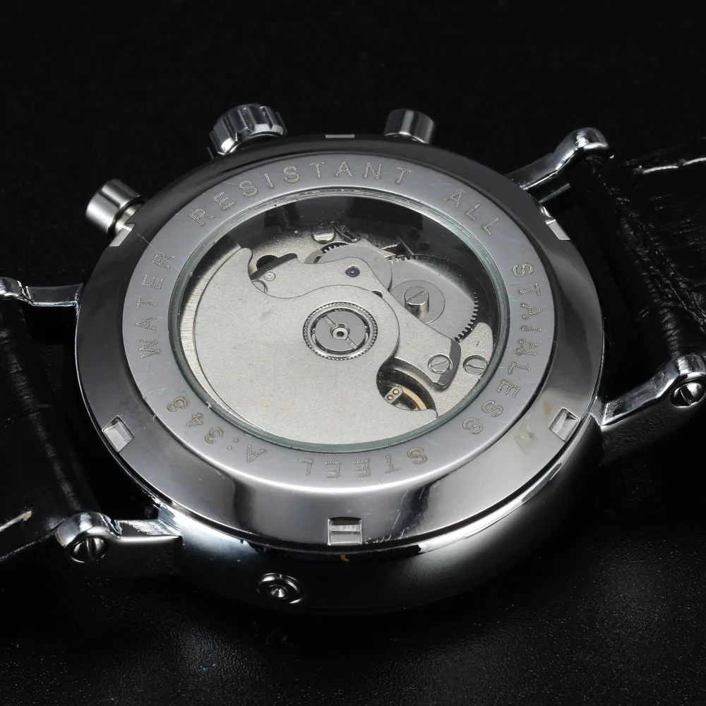 Новый JARAGAR Автоматическая механические часы унисекс Moon Phase Полный календарь Авто