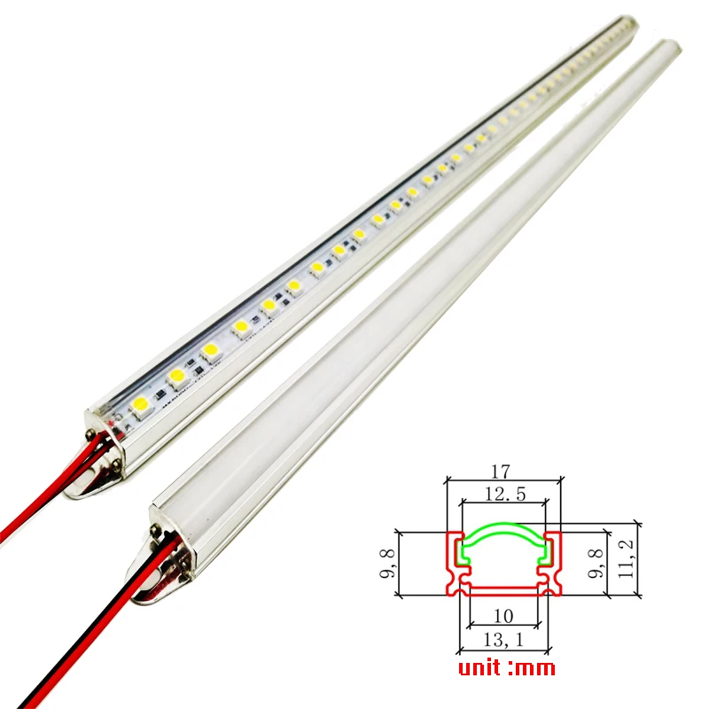 Светодиодные фары luces полоса DC12V SMD 5730 7020 4014 2835 5050 100 см с U алюминиевый корпус +