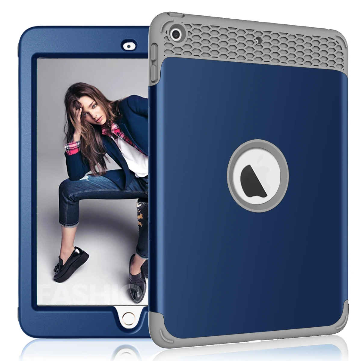 Navy Grey Для iPad 9," / чехол, сверхпрочный противоударный ударопрочный Прочный Гибридный трехслойный защитный чехол - Цвет: Navy Grey