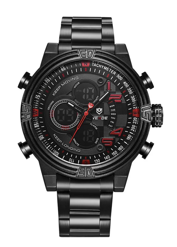 WEIDE мужские спортивные часы с цифрами, цифровой аналоговый черный кварцевый светильник с черной пряжкой, спортивные наручные часы в стиле милитари, мужские часы - Цвет: WH5209B-2C
