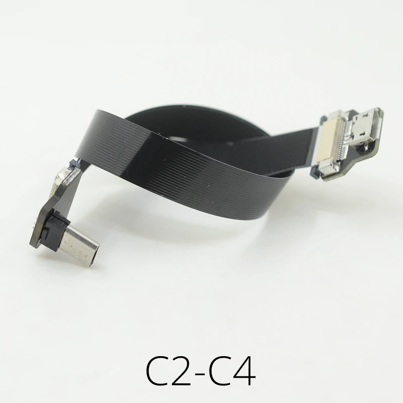 Кабель FFC USB 3 1 Type c FPV плоский тонкий ленточный кабель FPC Угловой Micro OTG к для