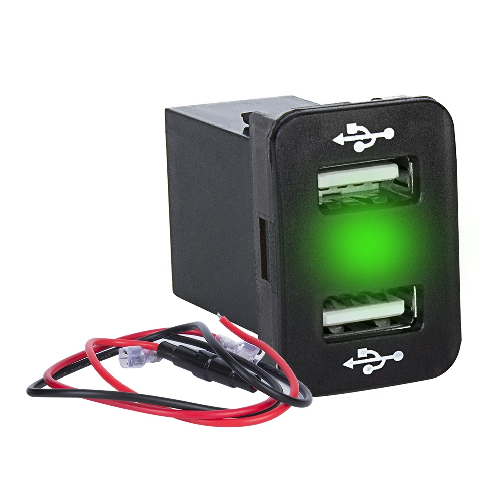 2USB порт 12-24 В розетка для автомобильного прикуривателя адаптер питания с светодиодный цифровой вольтметр метр монитор для Toyota Usb Автомобильное зарядное устройство